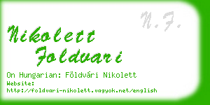 nikolett foldvari business card
