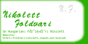 nikolett foldvari business card